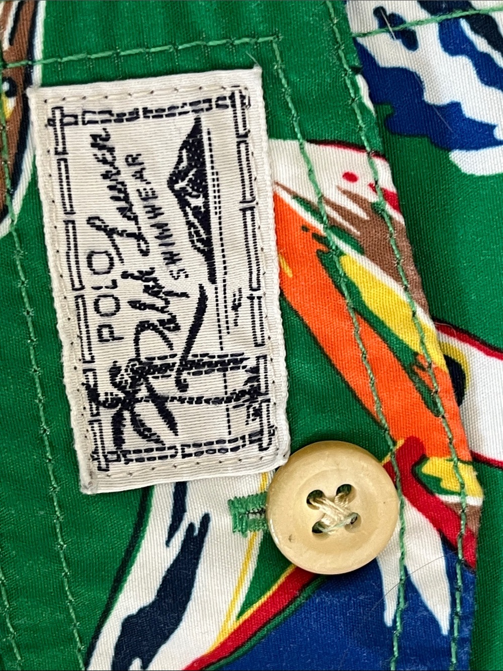 Ralph Lauren Green Floral & Nautical Print Swim Shorts - Picture 10 of 16